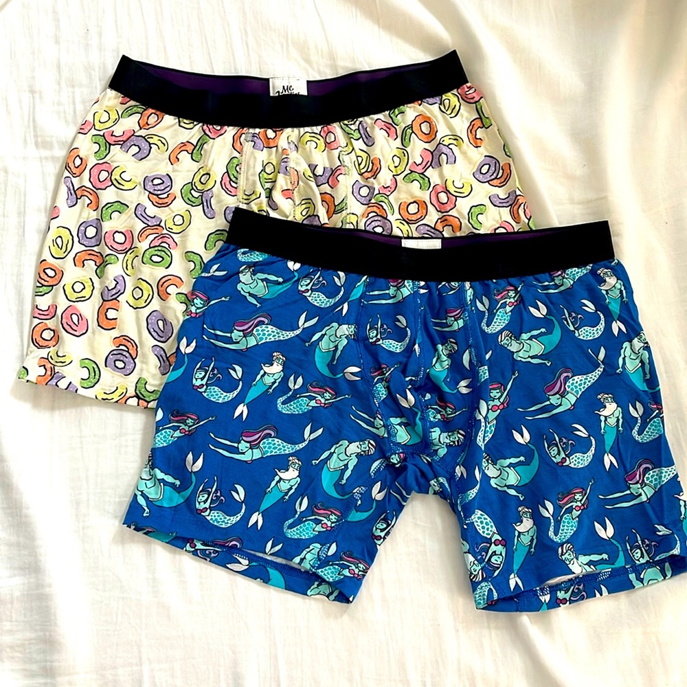 🆕 2 PACK MeUndies Men Boxer Briefs Fruit Loops + Mermaid Size Medium